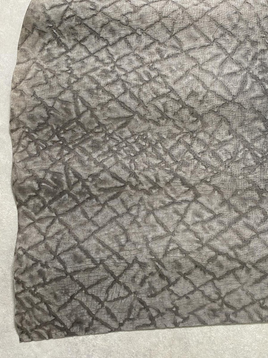 画像4: ヒポポタマス　カバ革　エンボス　グレー  ヒポレザー　かば革　型押し　 (4)