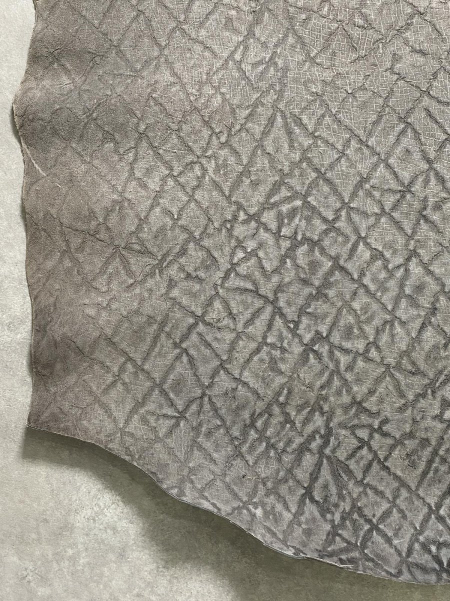 画像4: ヒポポタマス　カバ革　エンボス　グレー  ヒポレザー　かば革　型押し　 (4)