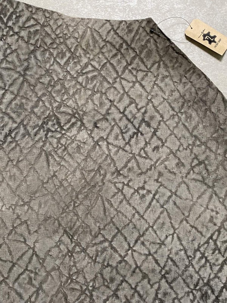 画像3: ヒポポタマス　カバ革　エンボス　グレー  ヒポレザー　かば革　型押し　 (3)