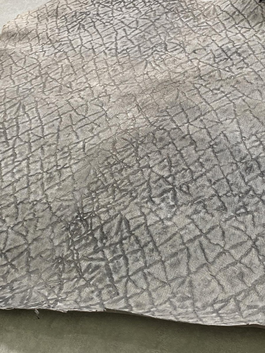 画像6: ヒポポタマス　カバ革　エンボス　グレー  ヒポレザー　かば革　型押し　 (6)