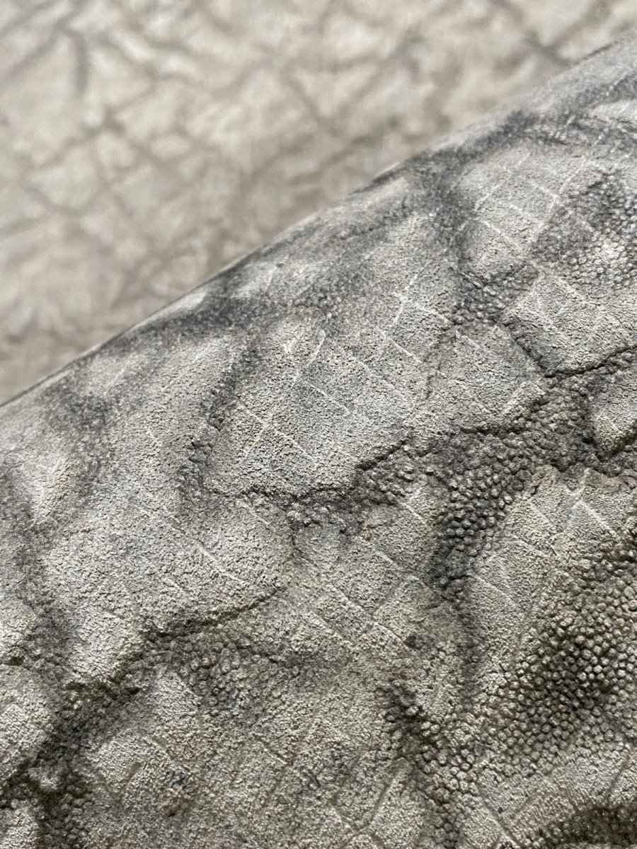 画像7: ヒポポタマス　カバ革　エンボス　グレー  ヒポレザー　かば革　型押し　 (7)