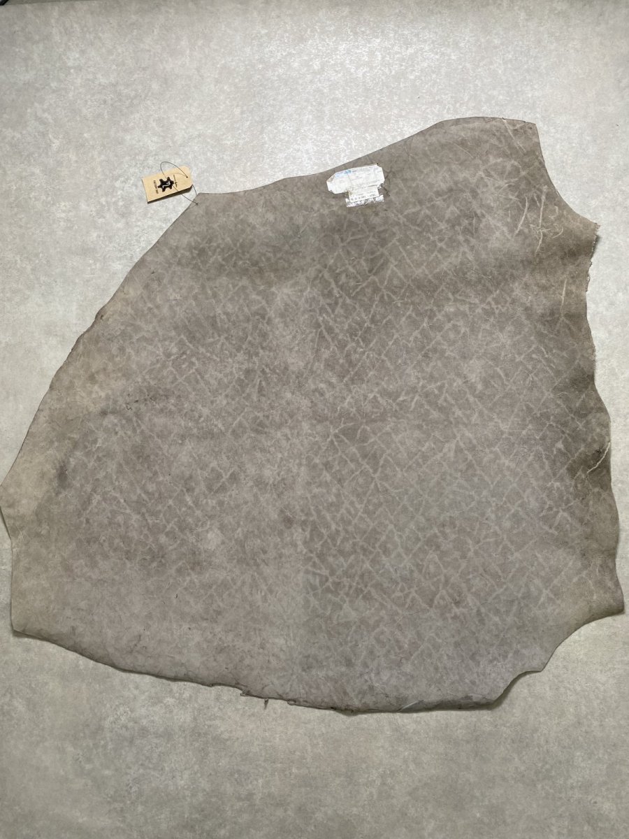 画像9: ヒポポタマス　カバ革　エンボス　グレー  ヒポレザー　かば革　型押し　 (9)