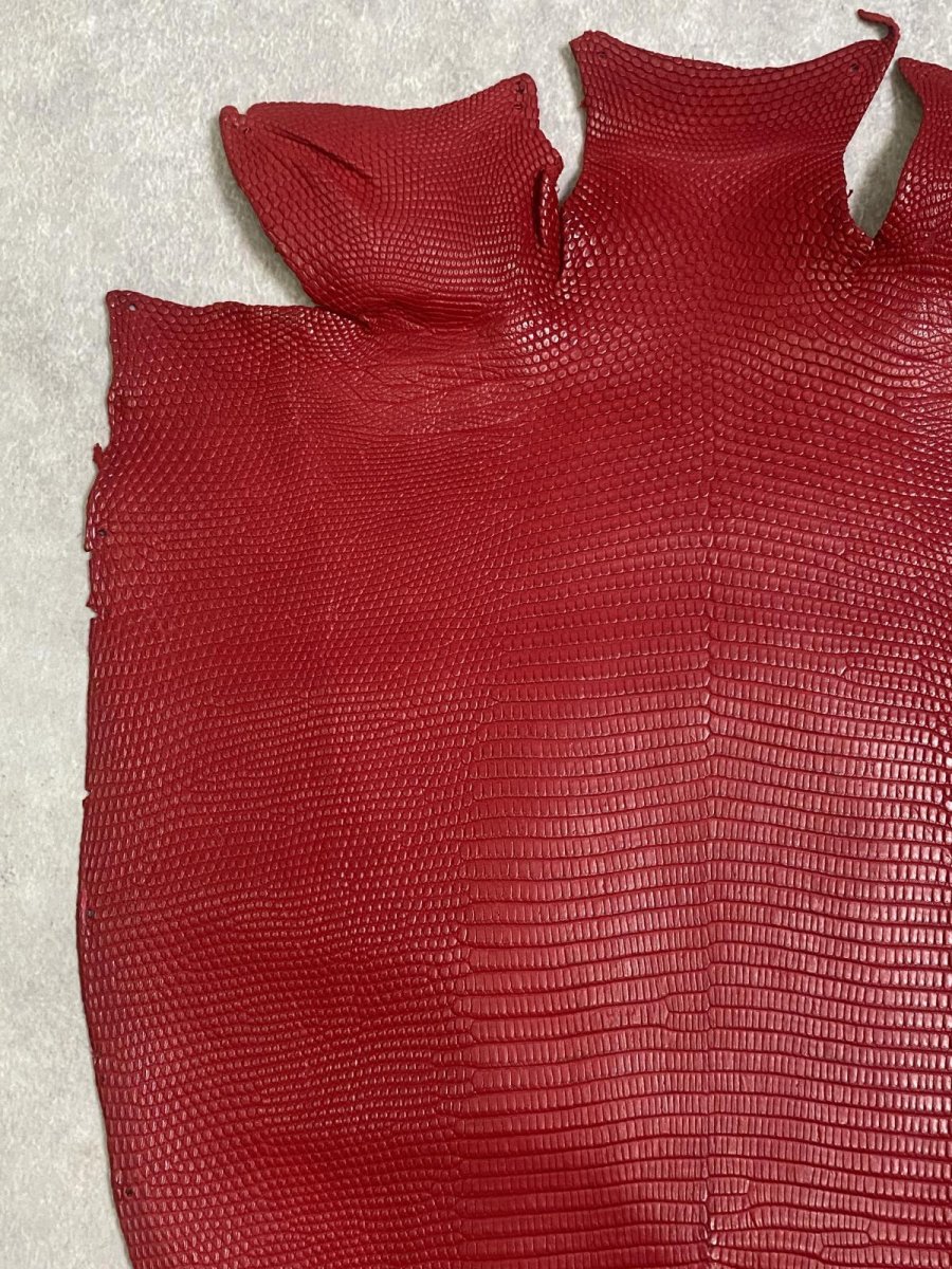 画像2: リザード　トカゲ革　マットレッド　29cm　エキゾチックレザー (2)