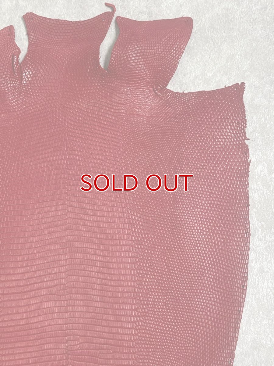 画像3: リザード　トカゲ革　マットレッド　29cm　エキゾチックレザー (3)