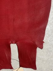 画像5: リザード　トカゲ革　マットレッド　29cm　エキゾチックレザー (5)