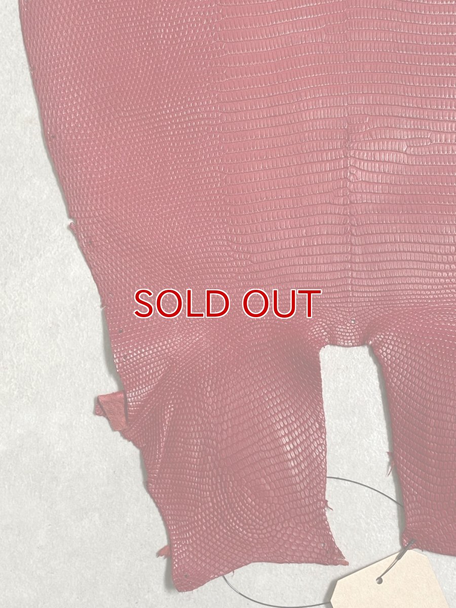 画像4: リザード　トカゲ革　マットレッド　29cm　エキゾチックレザー (4)