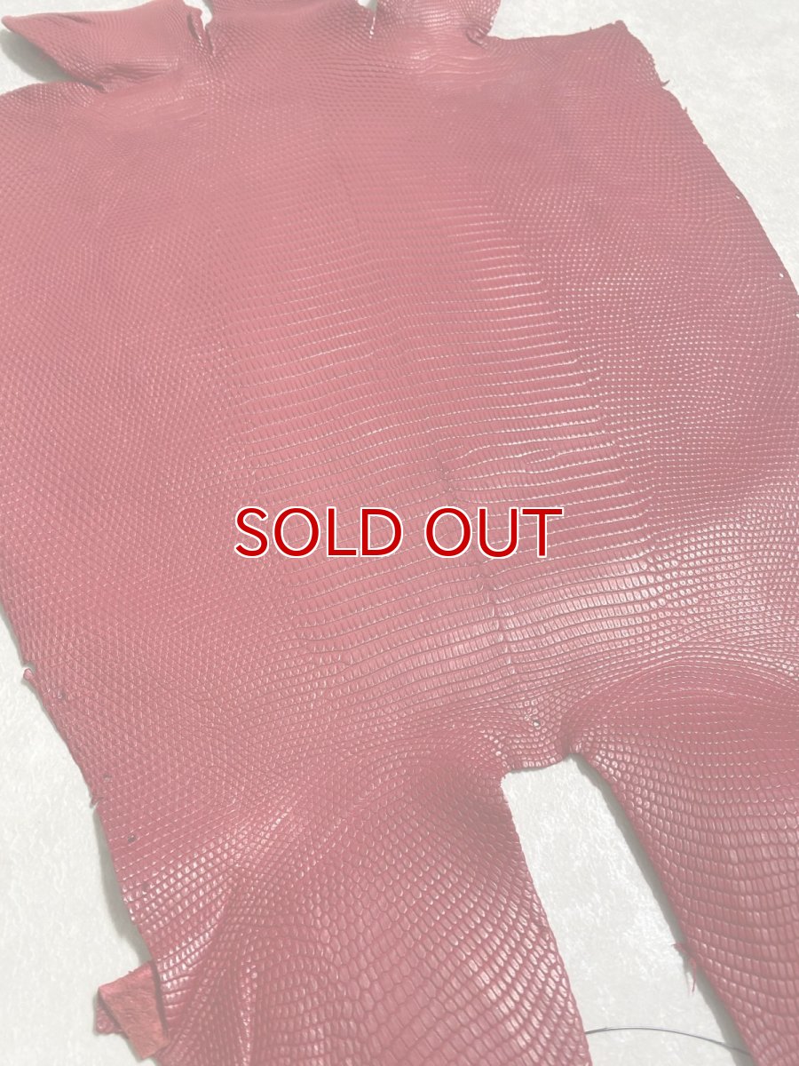 画像6: リザード　トカゲ革　マットレッド　29cm　エキゾチックレザー (6)