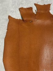 画像3: リザード　トカゲ革　マットキャメル　28cm　エキゾチックレザー (3)