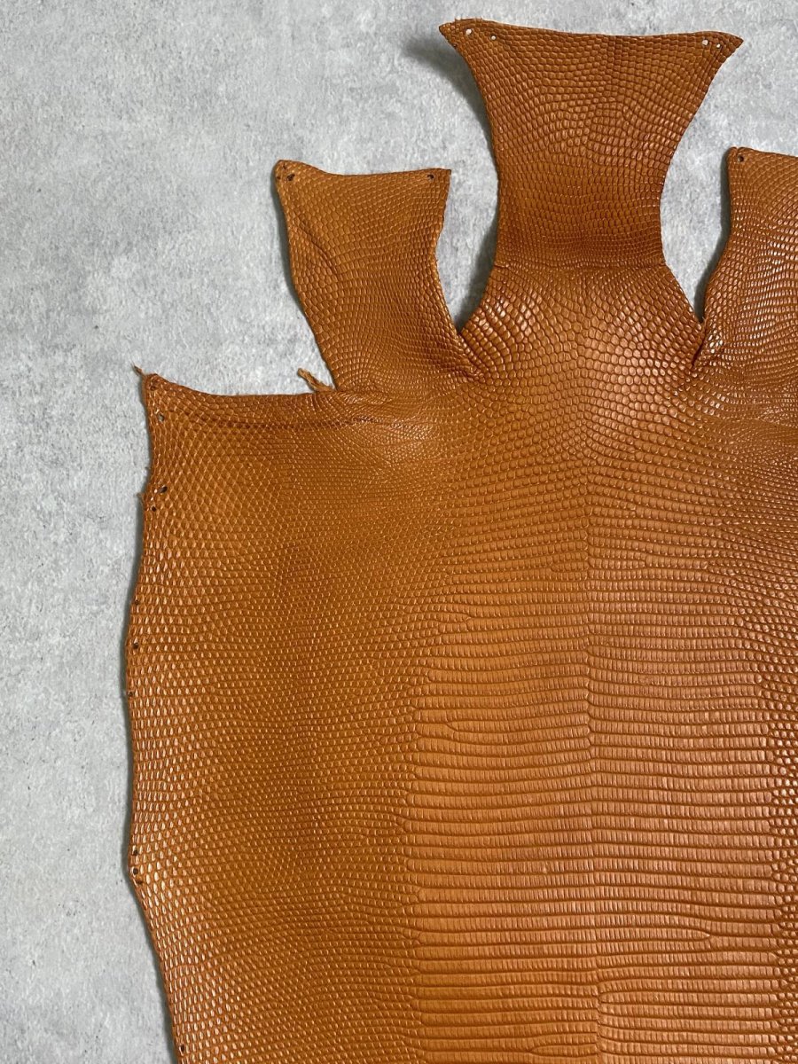 画像2: リザード　トカゲ革　マットキャメル　29cm　エキゾチックレザー (2)