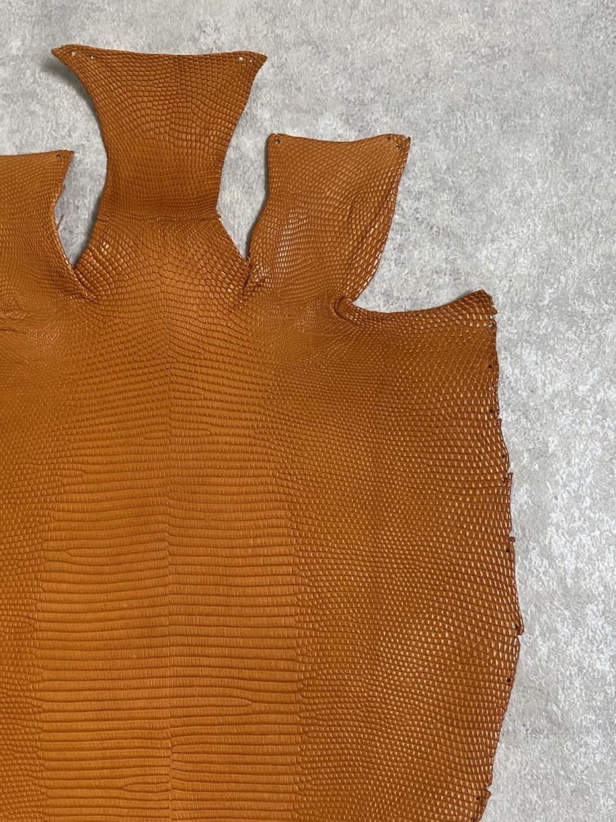 画像3: リザード　トカゲ革　マットキャメル　29cm　エキゾチックレザー (3)