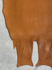 画像4: リザード　トカゲ革　マットキャメル　29cm　エキゾチックレザー (4)