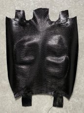画像1: リザード　トカゲ革　ブラック　29cm　エキゾチックレザー (1)
