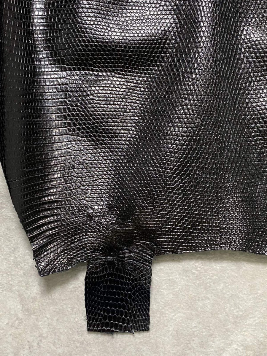画像6: リザード　トカゲ革　ブラック　29cm　エキゾチックレザー (6)