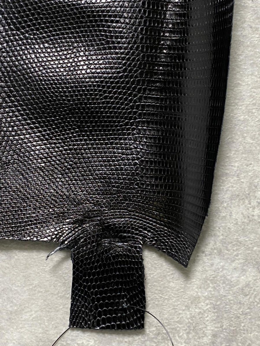 画像7: リザード　トカゲ革　ブラック　29cm　エキゾチックレザー (7)