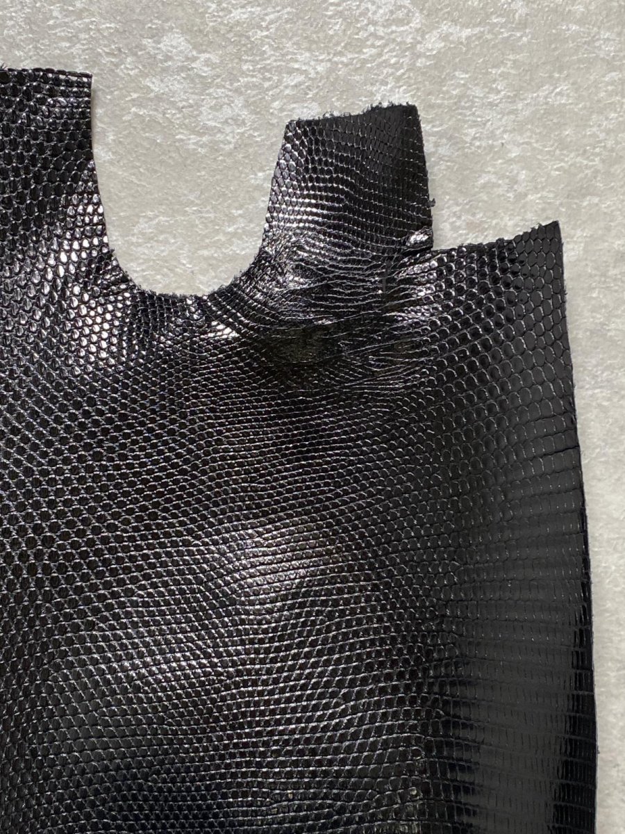 画像5: リザード　トカゲ革　ブラック　29cm　エキゾチックレザー (5)