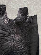 画像5: リザード　トカゲ革　ブラック　29cm　エキゾチックレザー (5)