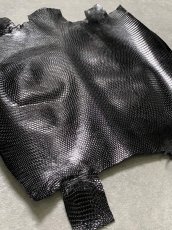 画像2: リザード　トカゲ革　ブラック　29cm　エキゾチックレザー (2)