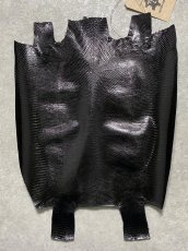 画像1: リザード　トカゲ革　ブラック　29cm　エキゾチックレザー (1)
