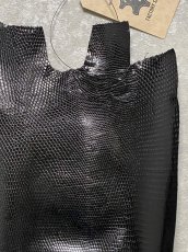 画像4: リザード　トカゲ革　ブラック　29cm　エキゾチックレザー (4)