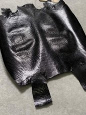 画像2: リザード　トカゲ革　ブラック　29cm　エキゾチックレザー (2)