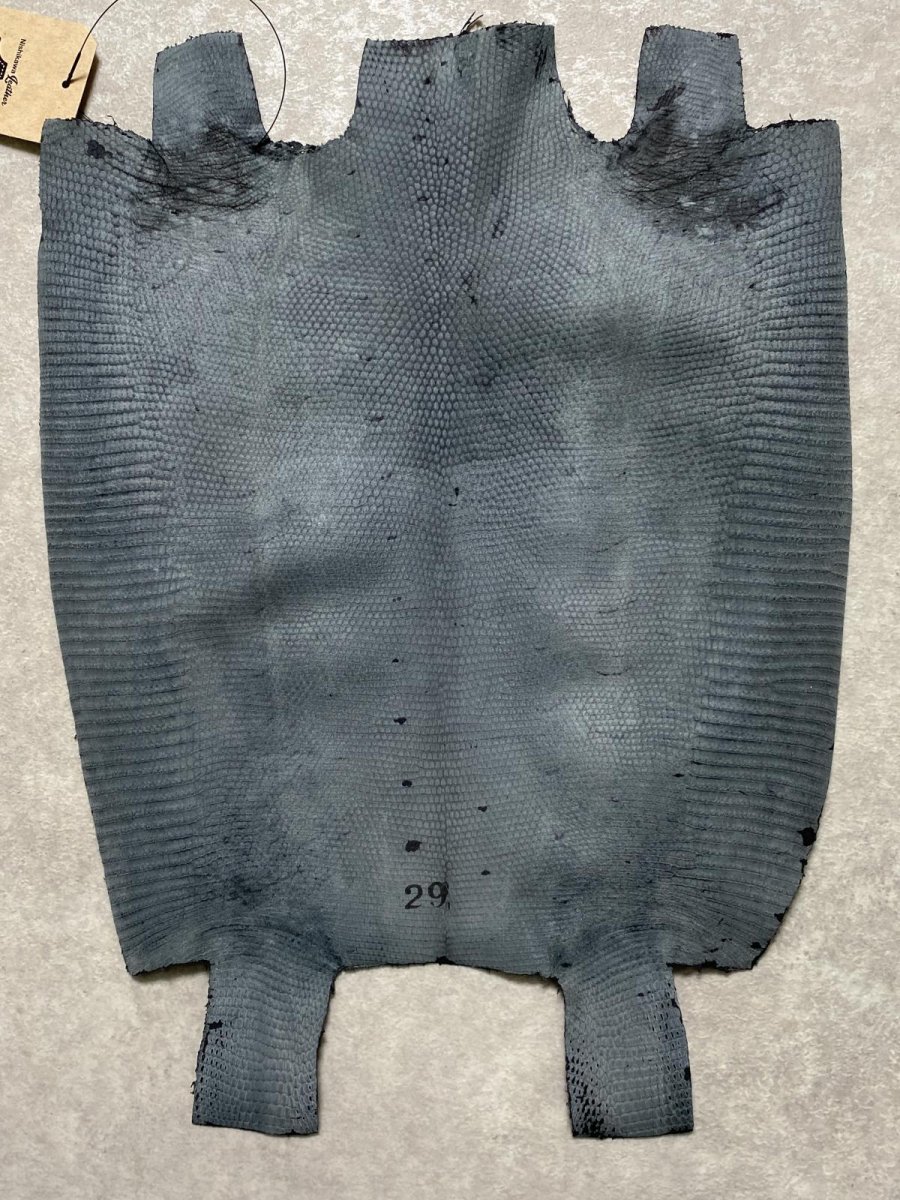 画像7: リザード　トカゲ革　ブラック　29cm　エキゾチックレザー (7)