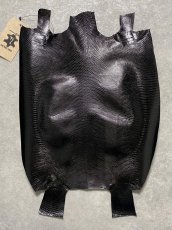 画像1: リザード　トカゲ革　ブラック　29cm　エキゾチックレザー (1)