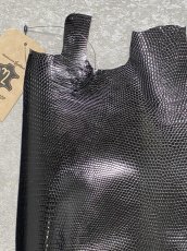 画像4: リザード　トカゲ革　ブラック　29cm　エキゾチックレザー (4)