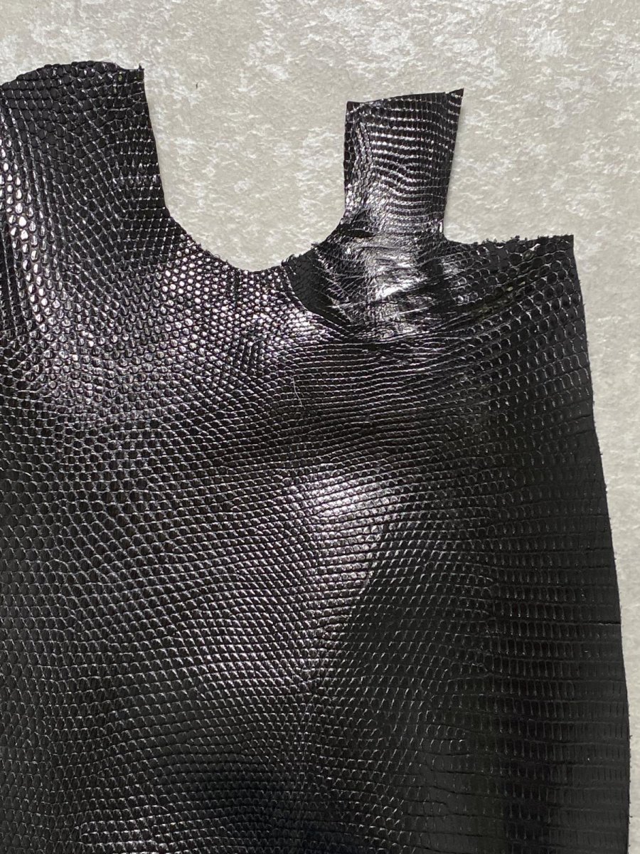 画像5: リザード　トカゲ革　ブラック　29cm　エキゾチックレザー (5)