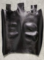画像1: リザード　トカゲ革　ブラック　29cm　エキゾチックレザー (1)