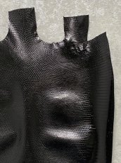 画像4: リザード　トカゲ革　ブラック　29cm　エキゾチックレザー (4)