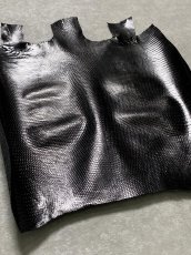 画像2: リザード　トカゲ革　ブラック　29cm　エキゾチックレザー (2)