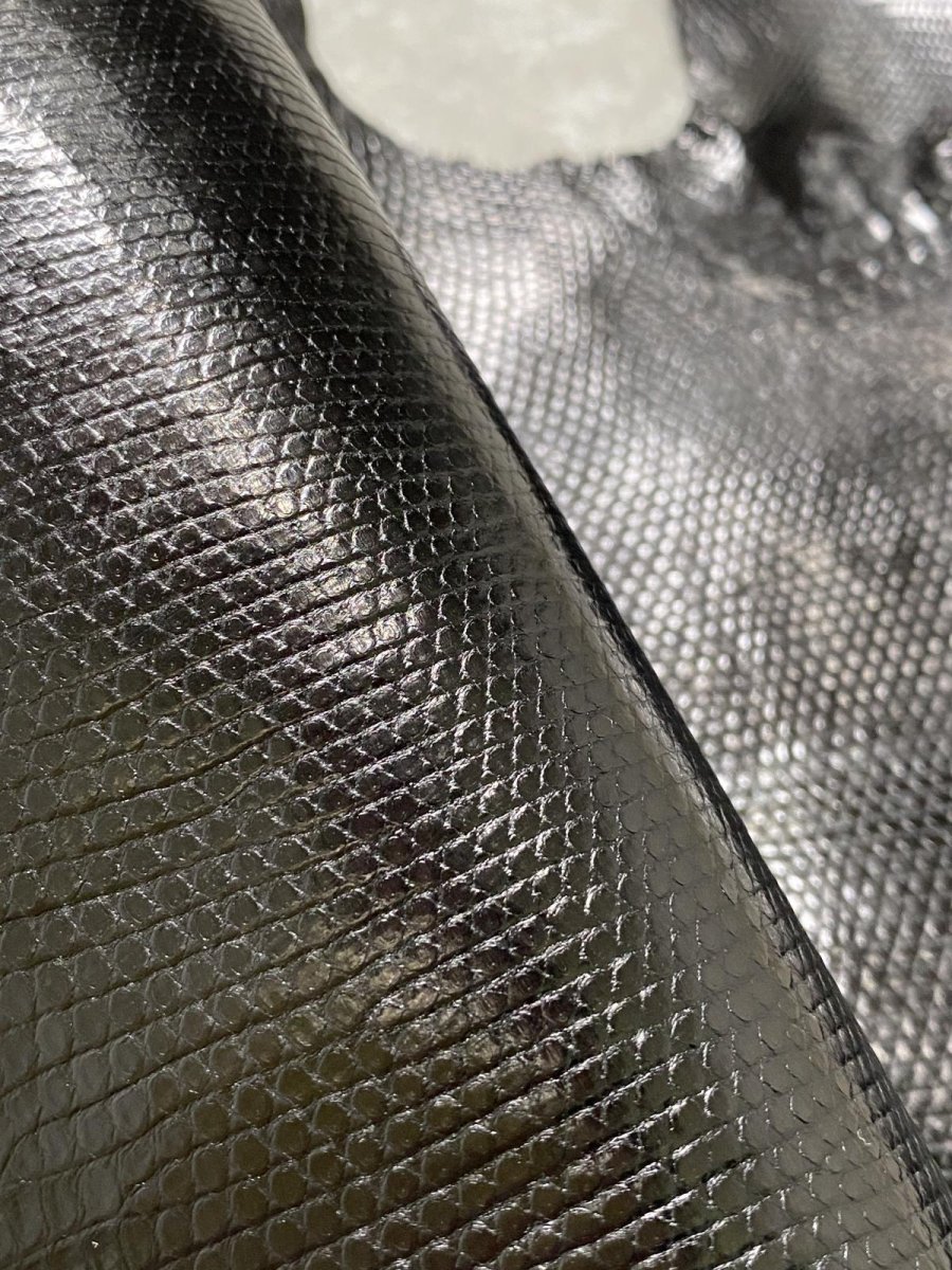 画像5: リザード　トカゲ革　ブラック　29cm　エキゾチックレザー (5)