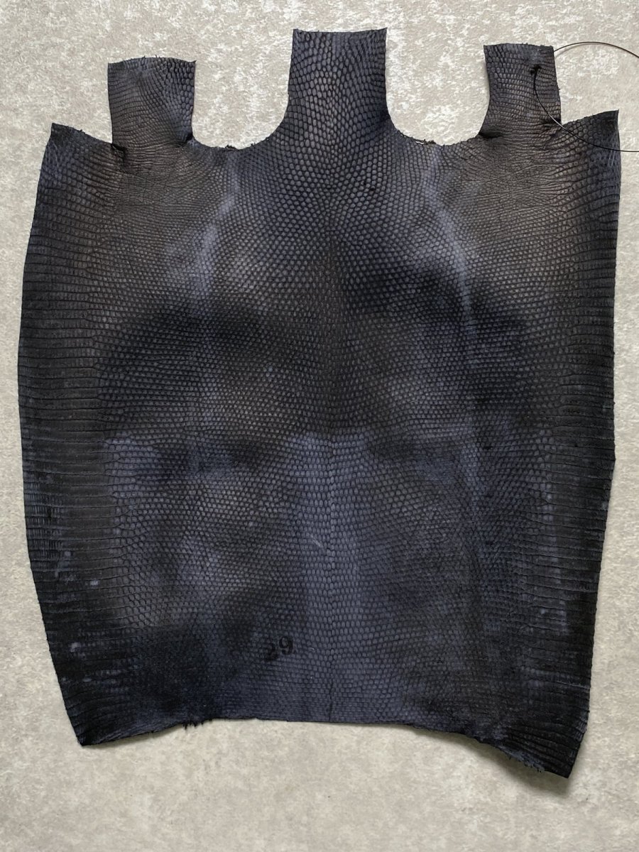 画像8: リザード　トカゲ革　ブラック　29cm　エキゾチックレザー (8)