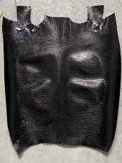 画像1: リザード　トカゲ革　ブラック　29cm　エキゾチックレザー (1)