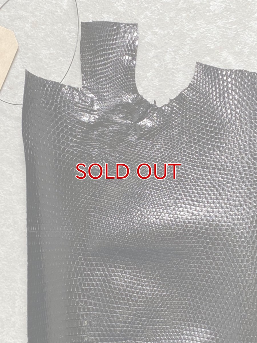 画像4: リザード　トカゲ革　ブラック　29cm　エキゾチックレザー (4)