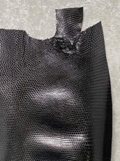 画像5: リザード　トカゲ革　ブラック　29cm　エキゾチックレザー (5)