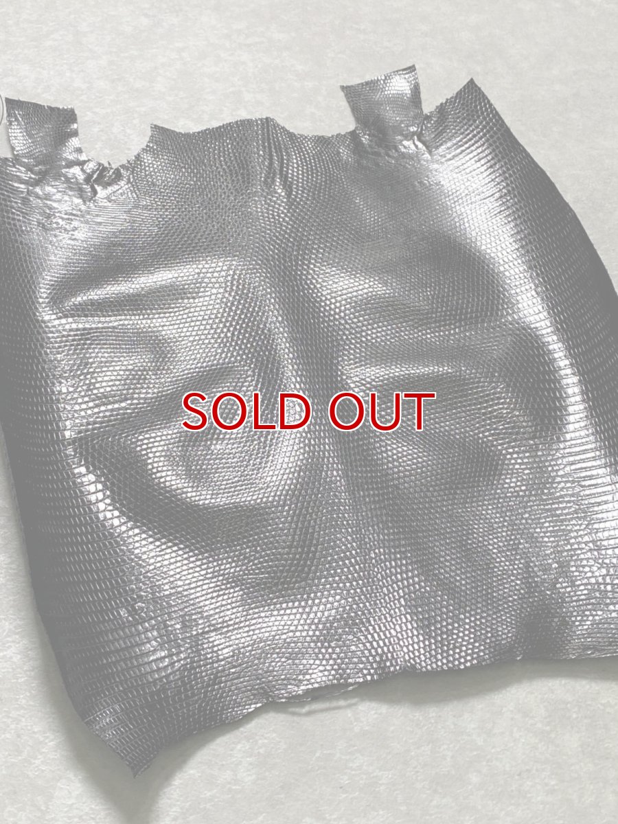 画像2: リザード　トカゲ革　ブラック　29cm　エキゾチックレザー (2)