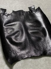 画像2: リザード　トカゲ革　ブラック　29cm　エキゾチックレザー (2)