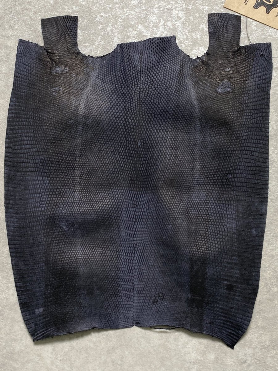 画像8: リザード　トカゲ革　ブラック　29cm　エキゾチックレザー (8)