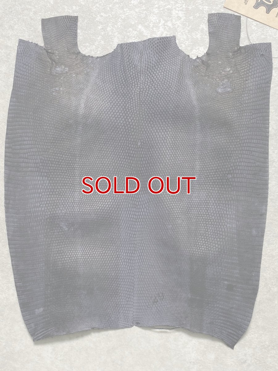 画像8: リザード　トカゲ革　ブラック　29cm　エキゾチックレザー (8)