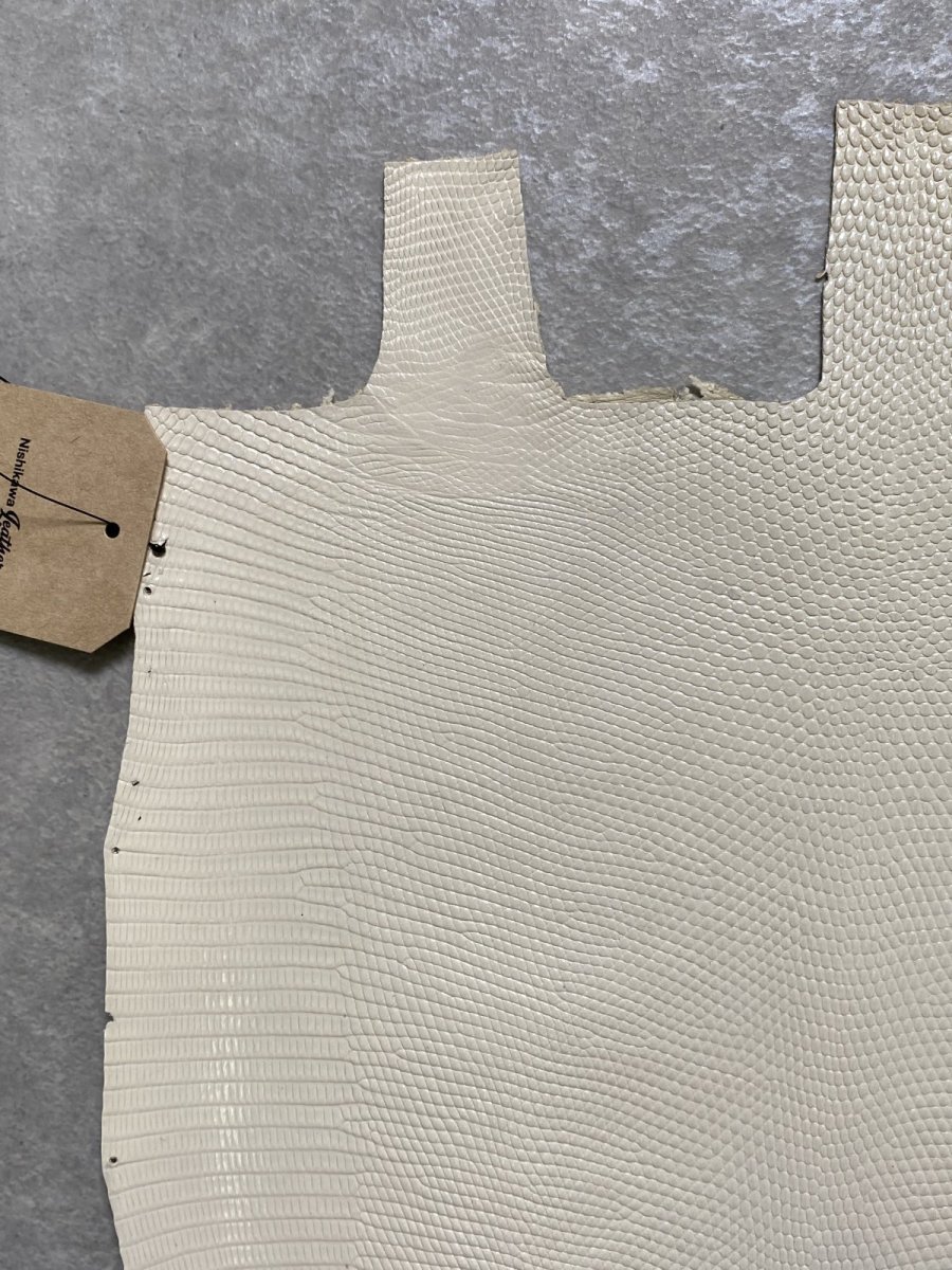 画像4: リザード　トカゲ革　オフホワイト　28cm　エキゾチックレザー (4)