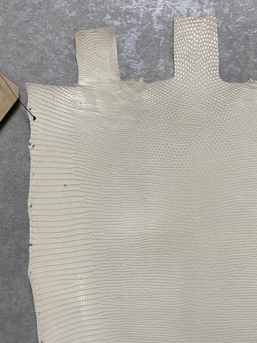 画像4: リザード　トカゲ革　オフホワイト　28cm　エキゾチックレザー (4)