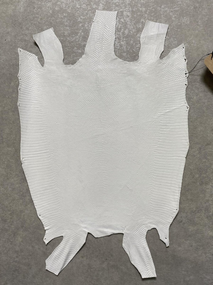 画像1: リザード　トカゲ革　ホワイト　29cm　エキゾチックレザー (1)