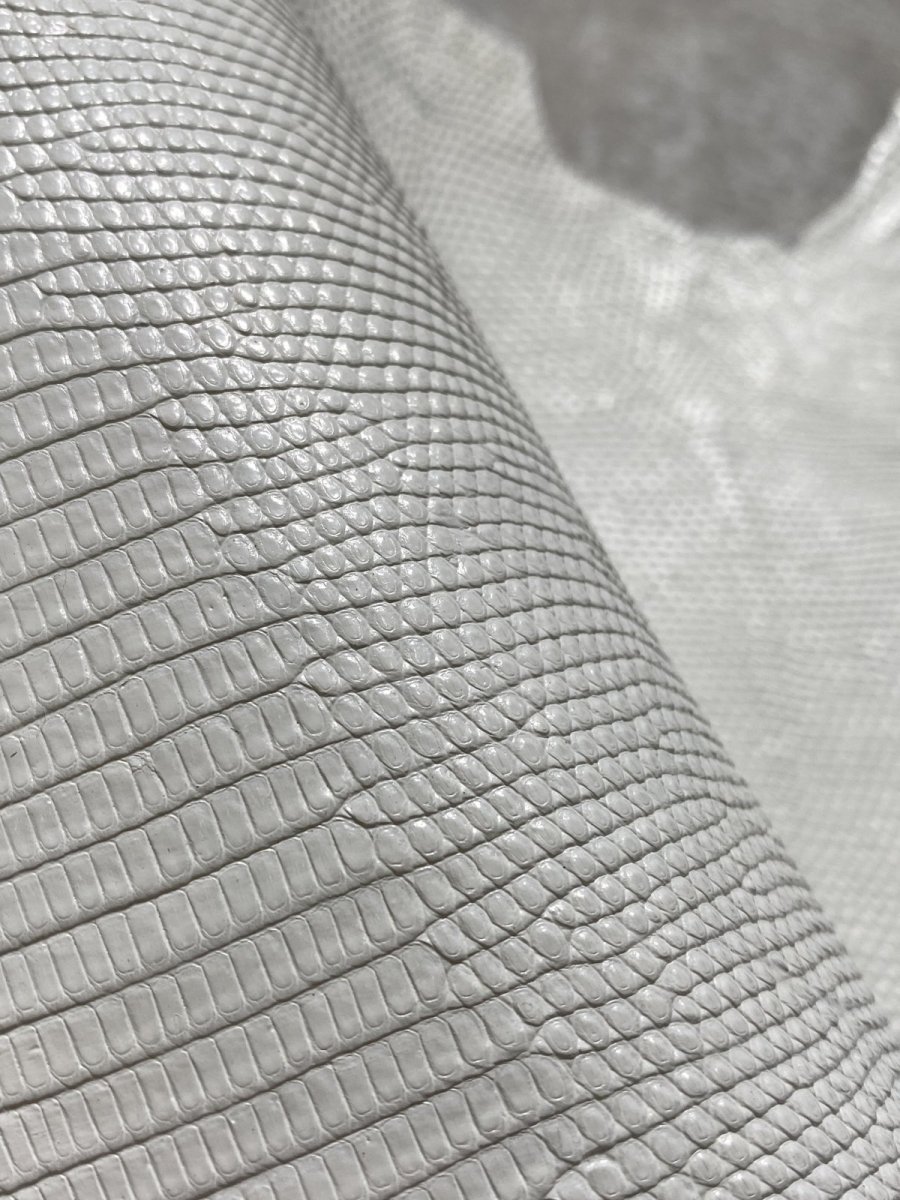 画像7: リザード　トカゲ革　ホワイト　29cm　エキゾチックレザー (7)