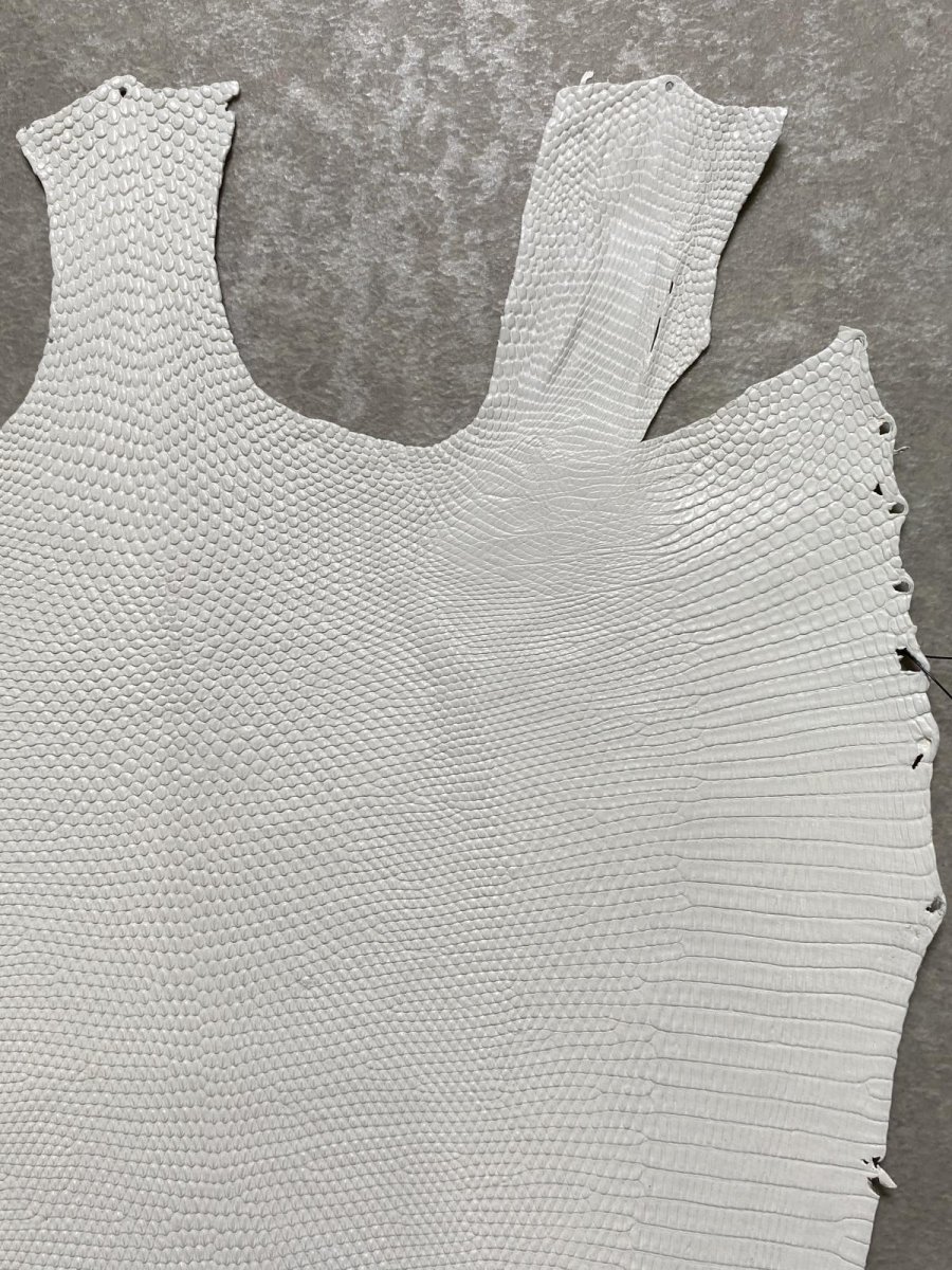 画像3: リザード　トカゲ革　ホワイト　28cm　エキゾチックレザー (3)