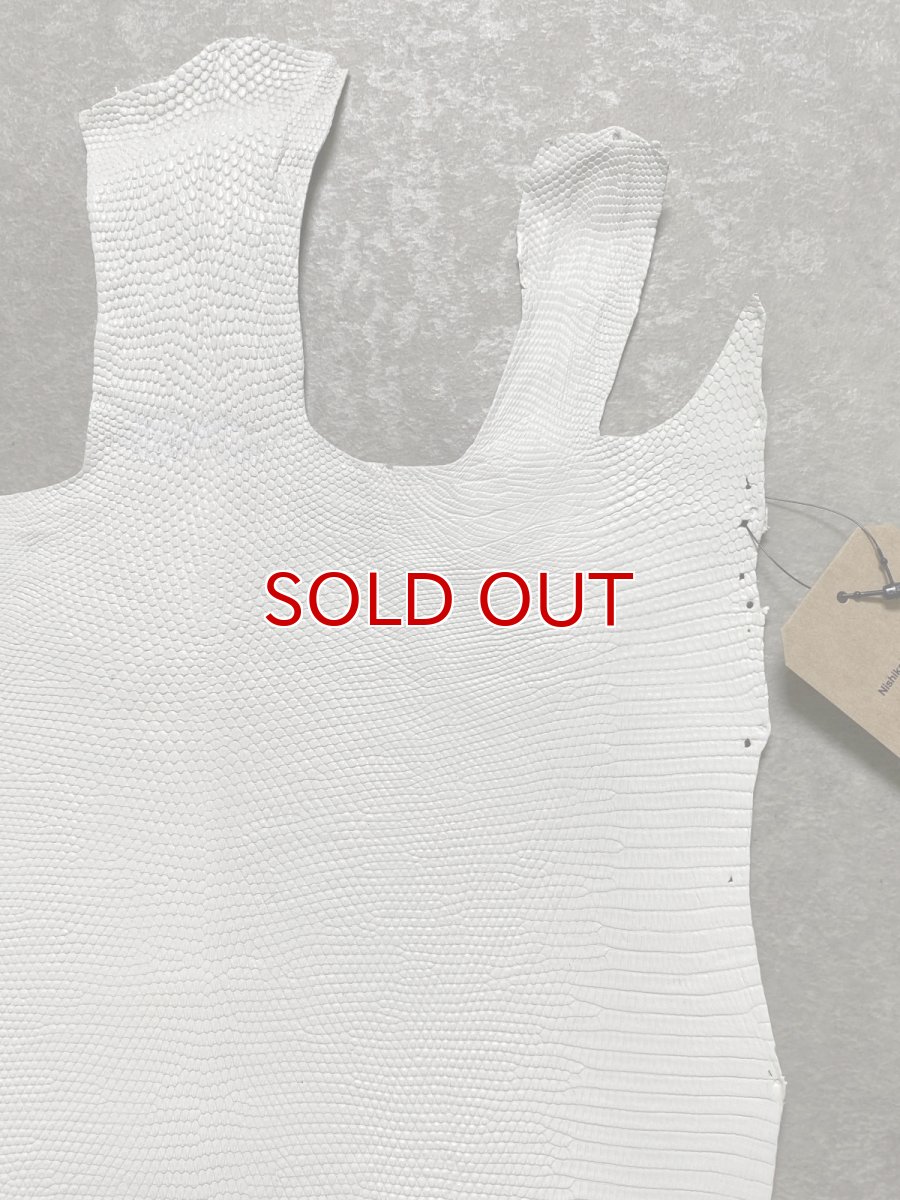 画像3: リザード　トカゲ革　ホワイト　28cm　エキゾチックレザー (3)