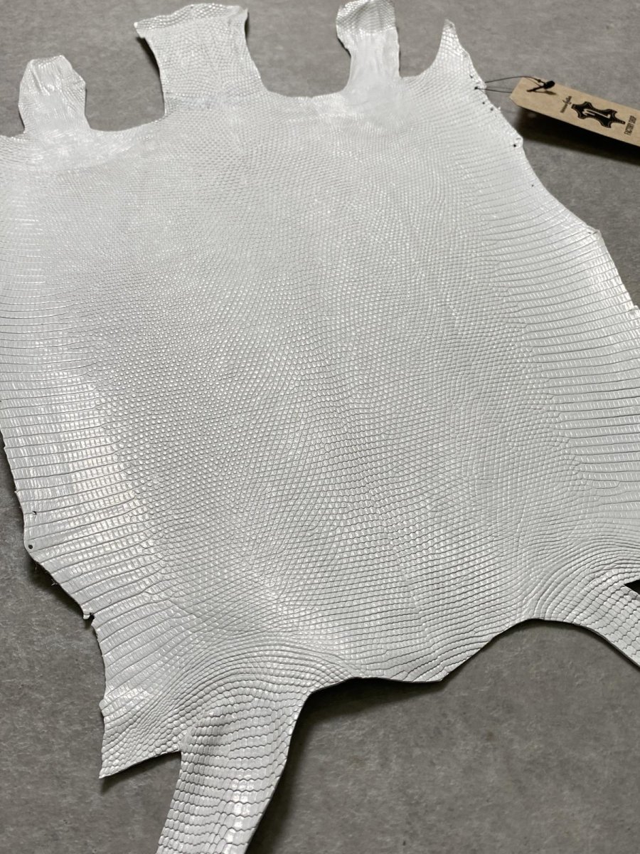 画像6: リザード　トカゲ革　ホワイト　28cm　エキゾチックレザー (6)