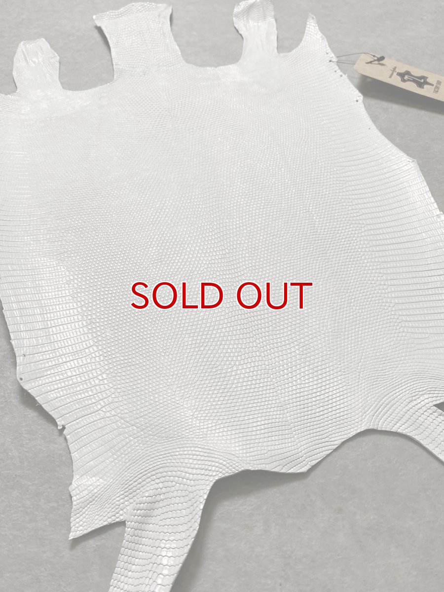 画像6: リザード　トカゲ革　ホワイト　28cm　エキゾチックレザー (6)