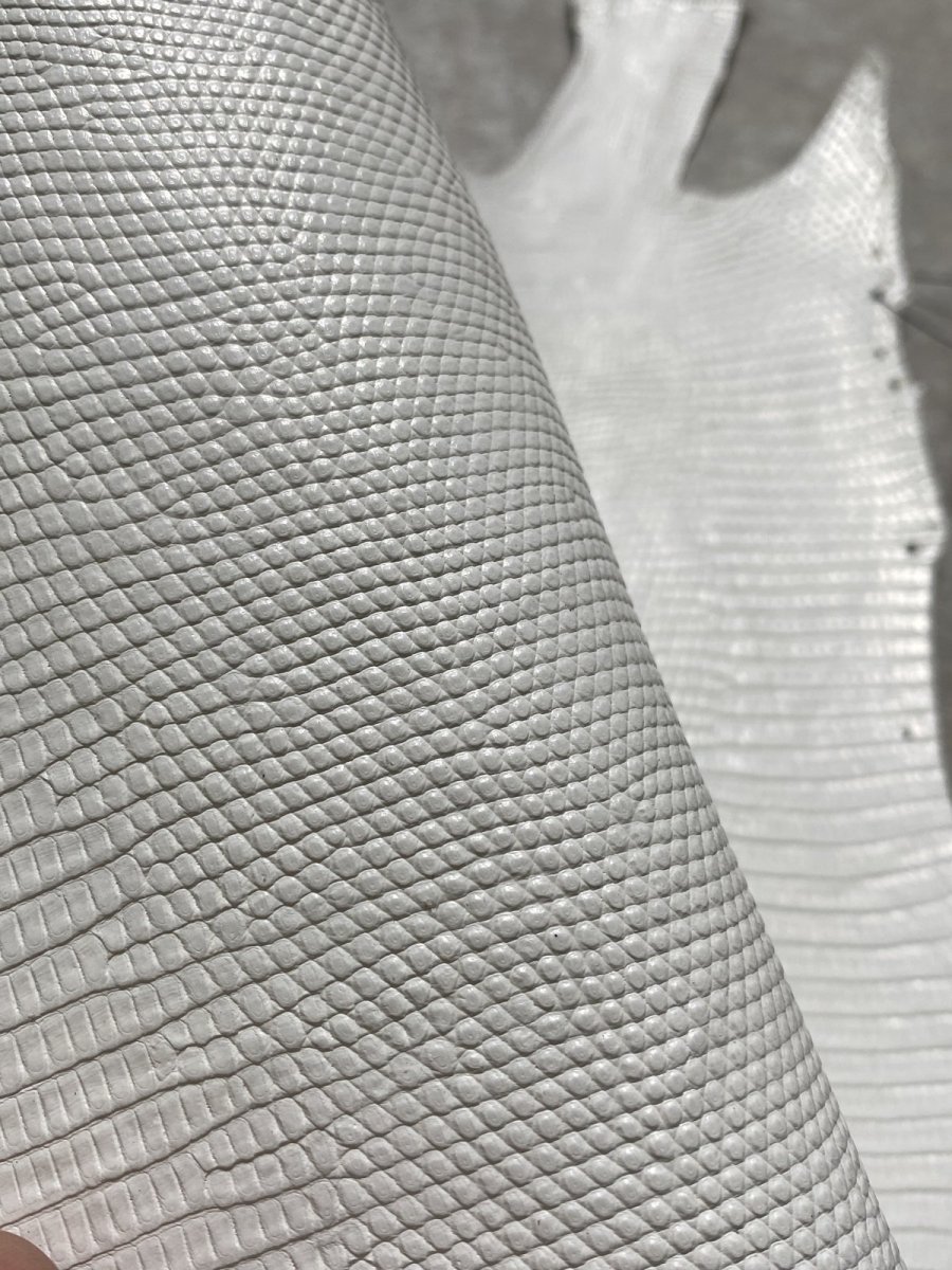 画像7: リザード　トカゲ革　ホワイト　28cm　エキゾチックレザー (7)