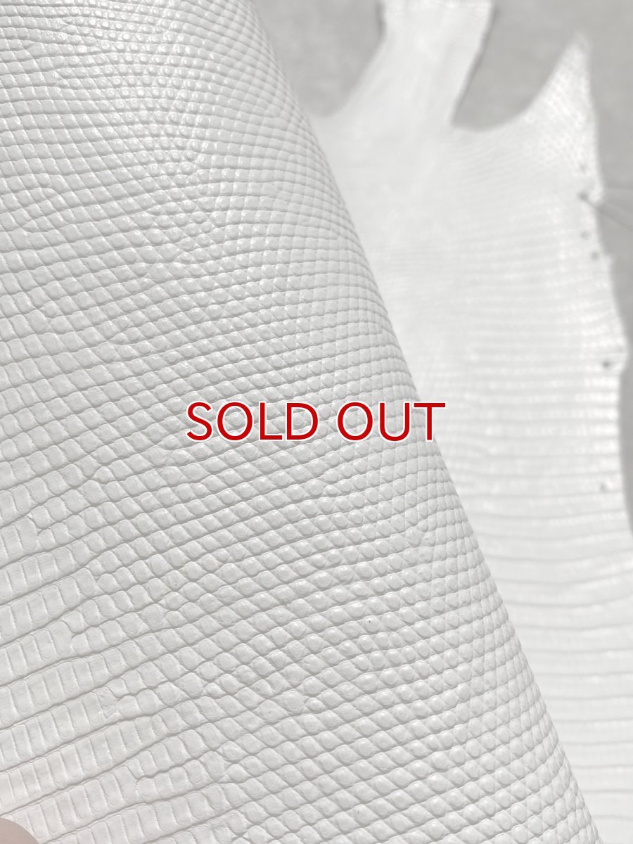 画像7: リザード　トカゲ革　ホワイト　28cm　エキゾチックレザー (7)